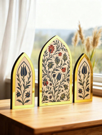 floral Islamic arch tabletop decor styled in a room, photo 4