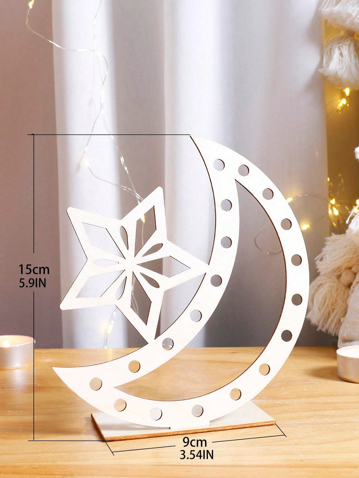 crescent moon and star tabletop decor size and details, photo 9