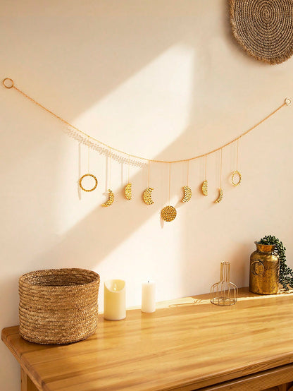 gold moon phase garland styled in a room, photo 5
