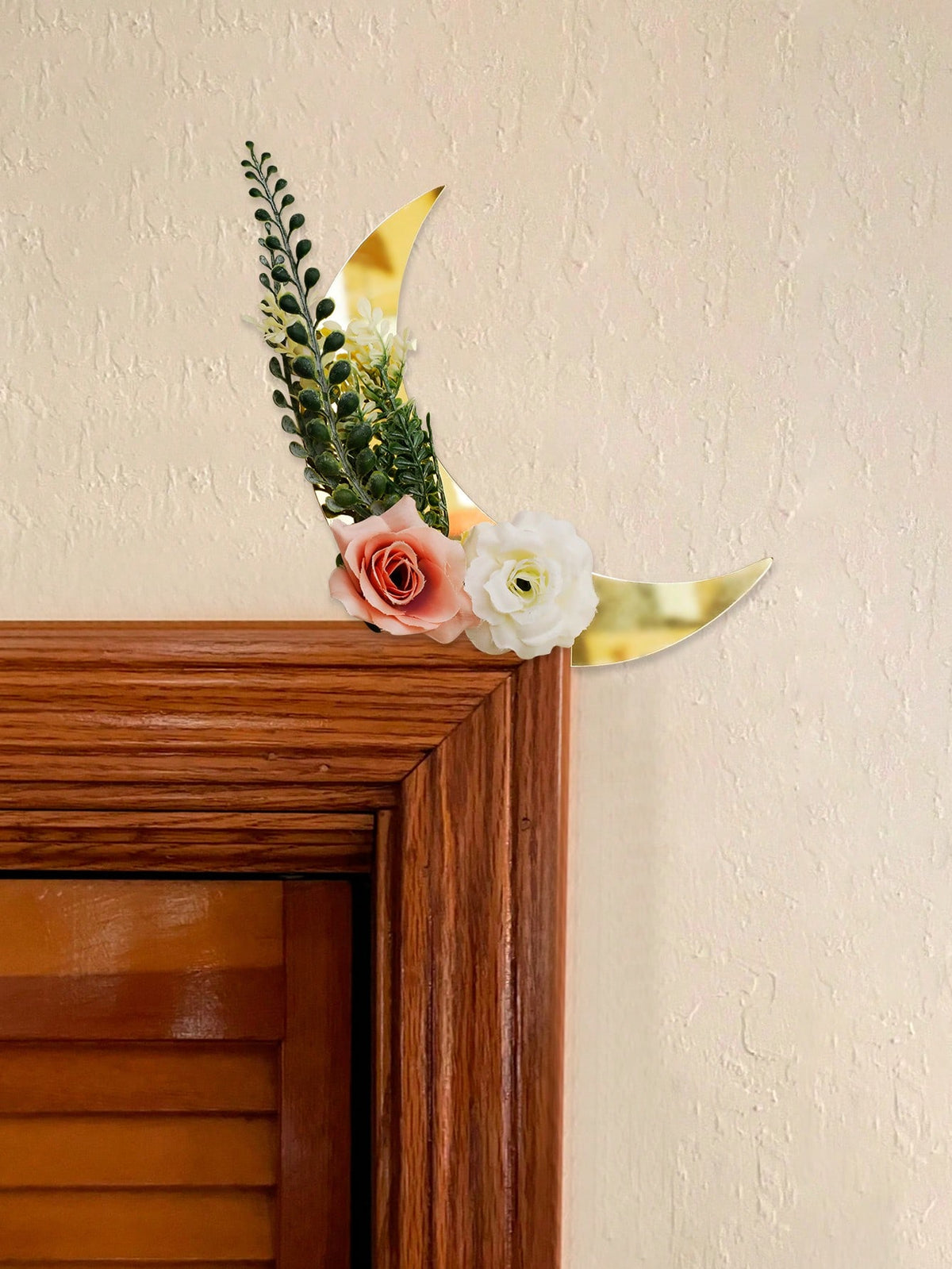 floral crescent moon door corner decor styled in a room, photo 6