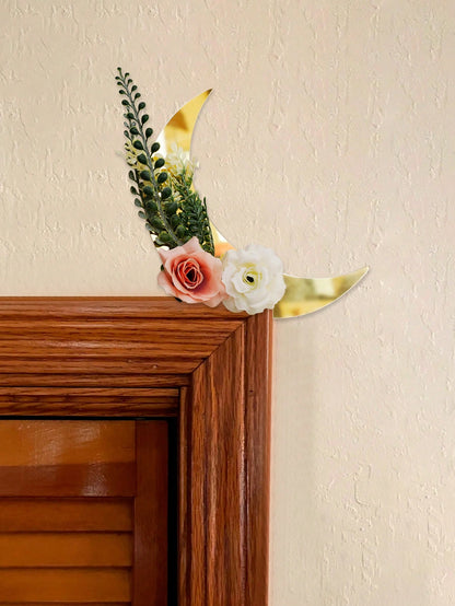 floral crescent moon door corner decor styled in a room, photo 6