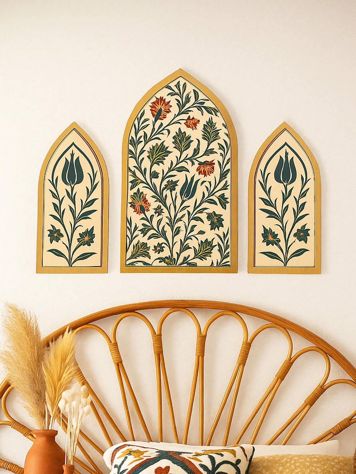 floral Islamic arch wall art styled in a room, photo 6