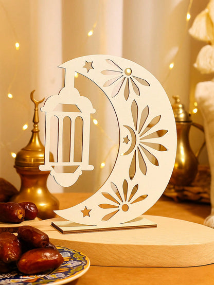 crescent moon and lantern tabletop decor styled in a room, photo 6
