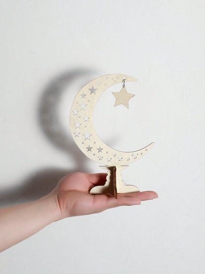 crescent moon tabletop decor with hanging star size and details, photo 11