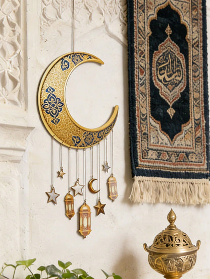 crescent moon lantern wall hanging styled in a room, photo 5
