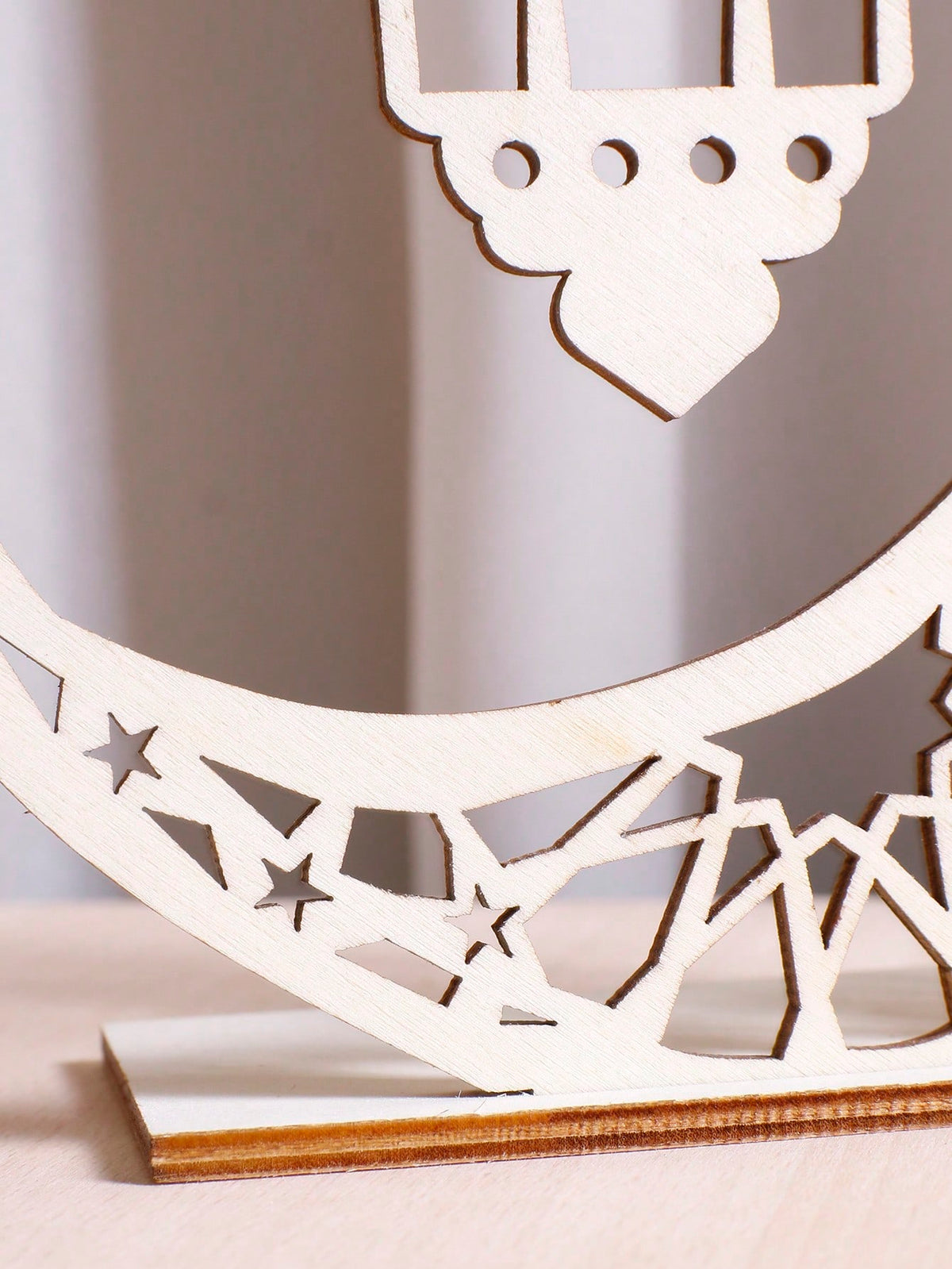 geometric crescent moon lantern tabletop decor styled in a room, photo 5