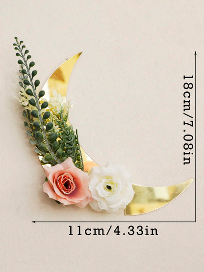 floral crescent moon door corner decor size and details, photo 9