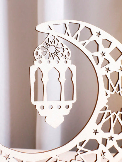 geometric crescent moon lantern tabletop decor styled in a room, photo 6