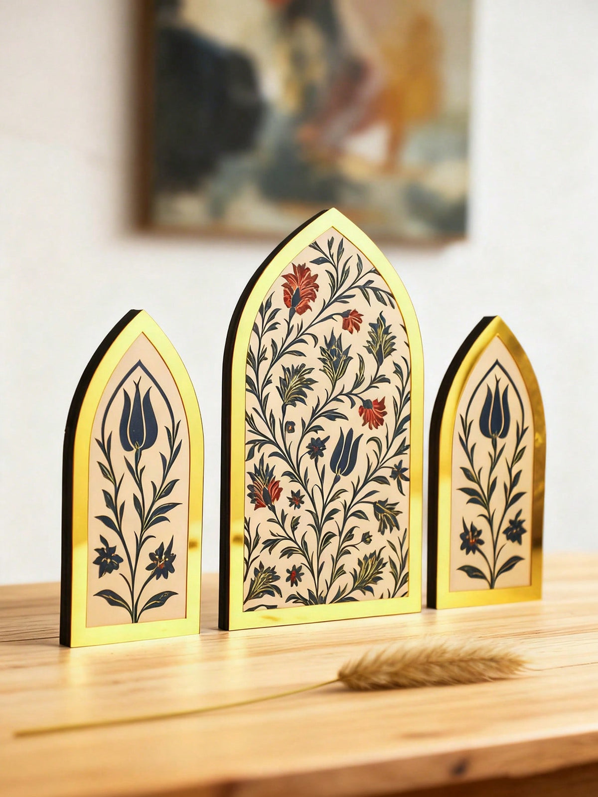 floral Islamic arch tabletop decor styled in a room, photo 7