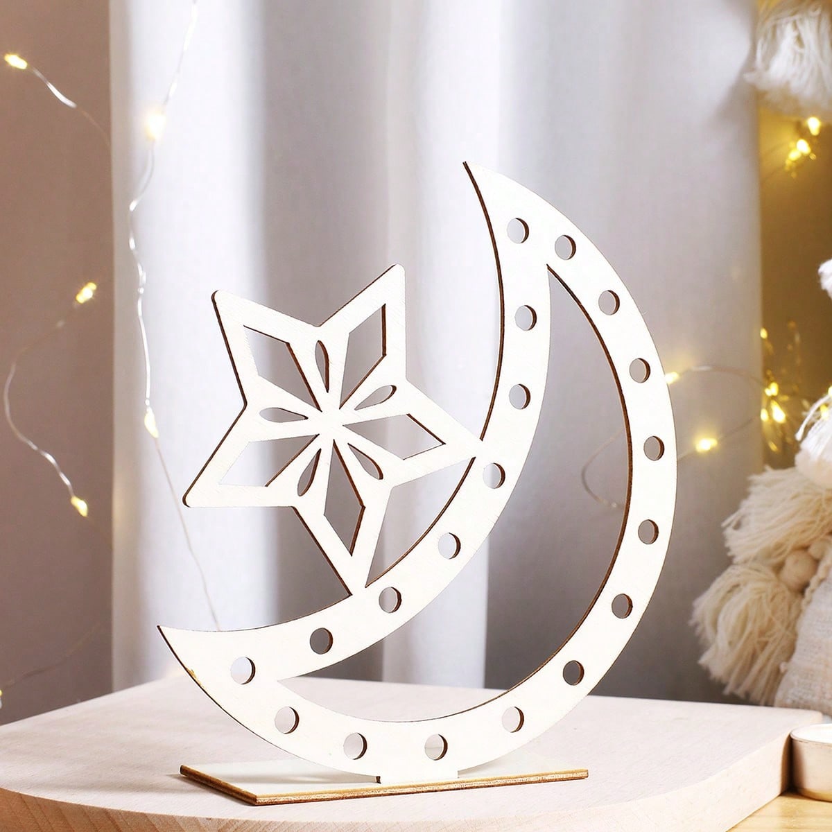 crescent moon and star tabletop decor styled in a room, photo 7