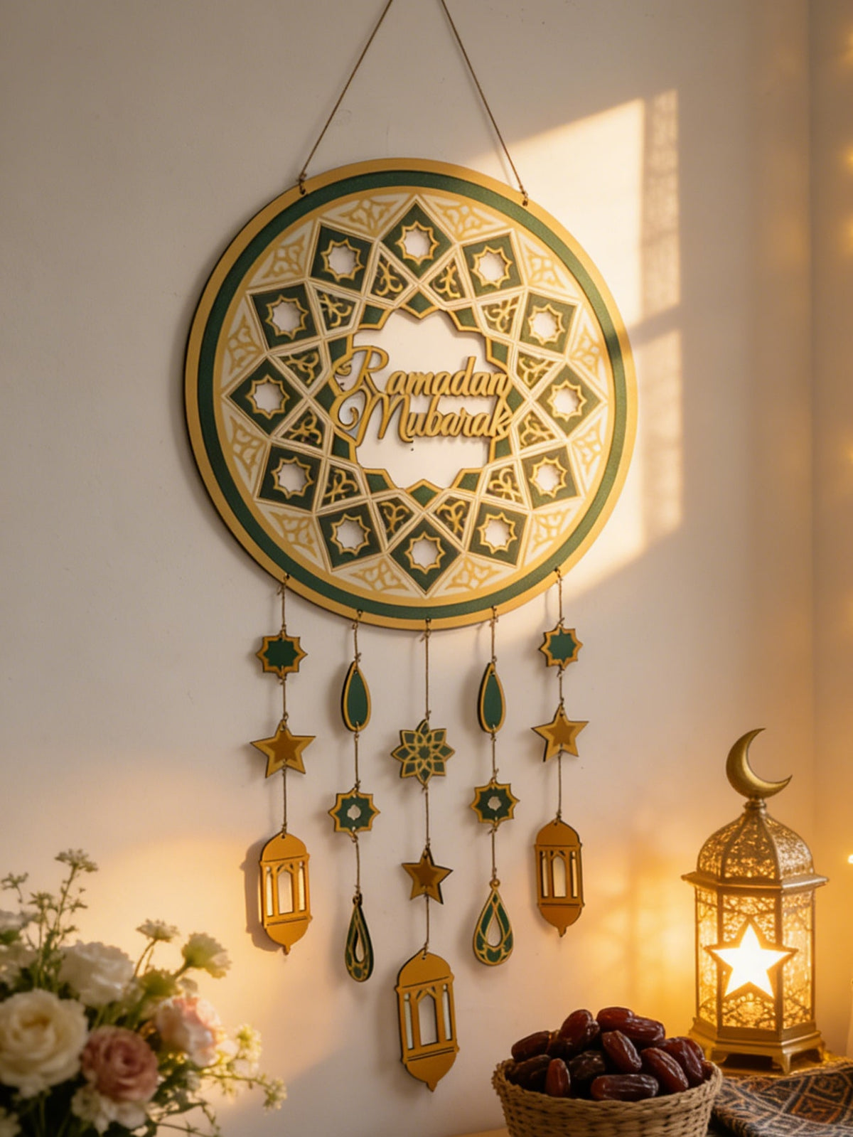 Ramadan Mubarak wall hanging styled in a room, photo 7