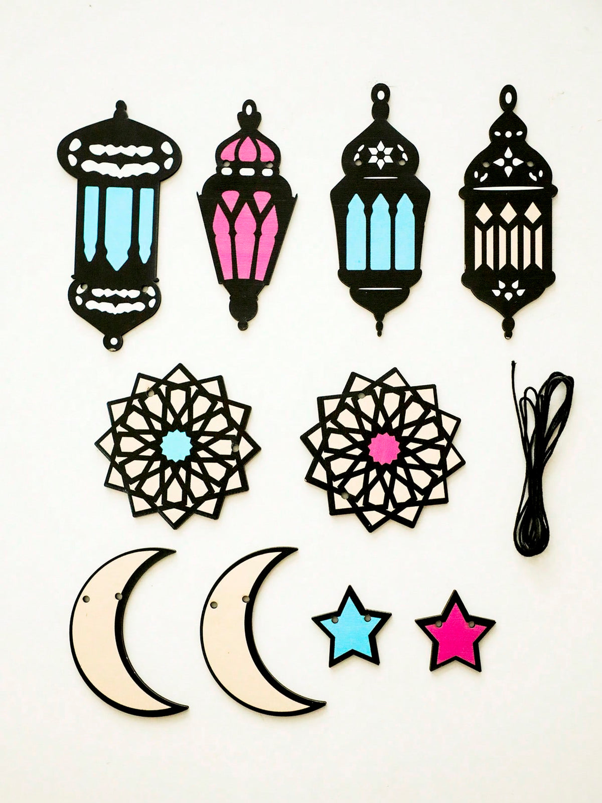 lantern crescent and star garland size and details, photo 8