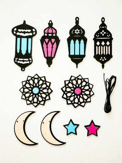 lantern crescent and star garland size and details, photo 8