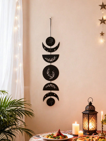 moon phase olive branch wall hanging styled in a room, photo 5
