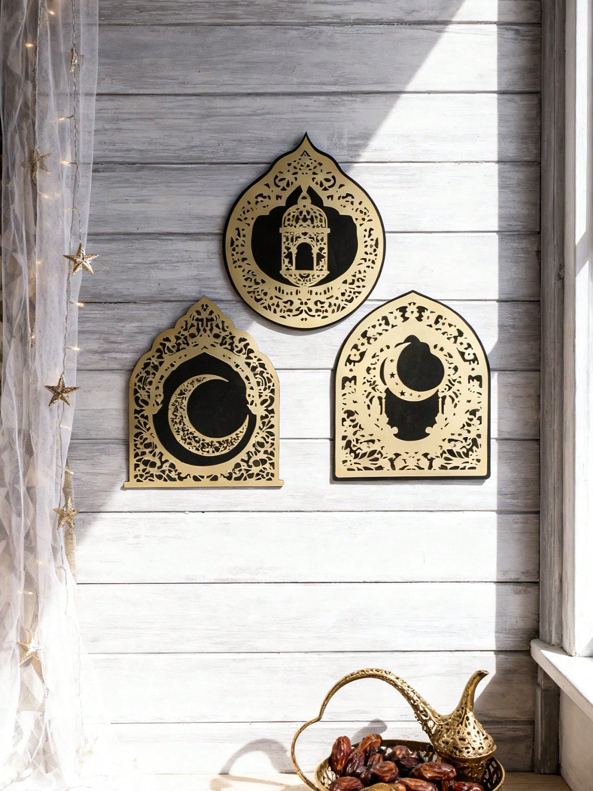 Islamic arch mirror wall art styled in a room, photo 7
