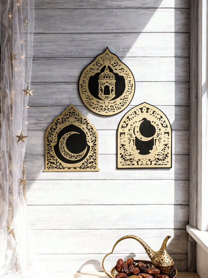 Islamic arch mirror wall art styled in a room, photo 7