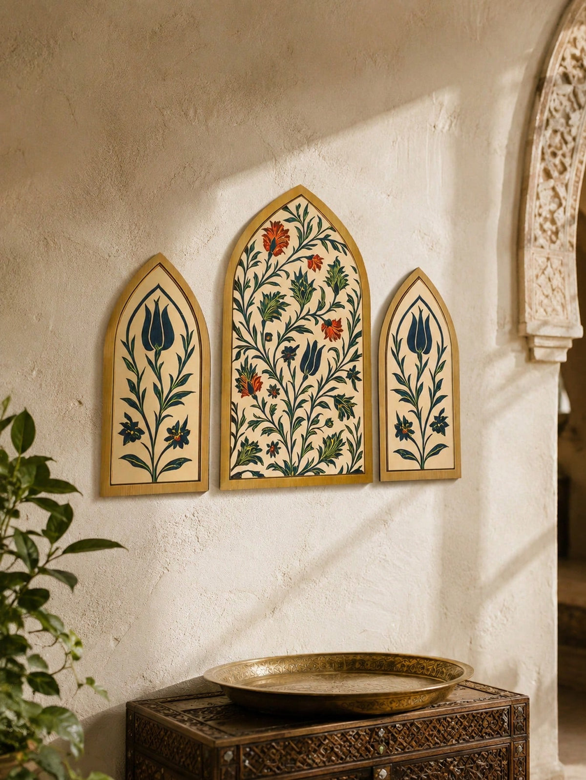 floral Islamic arch wall art styled in a room, photo 9