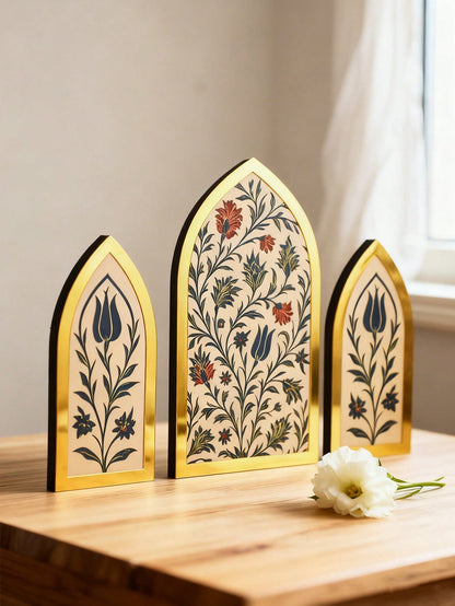 floral Islamic arch tabletop decor styled in a room, photo 8