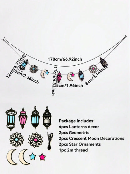 lantern crescent and star garland size and details, photo 9