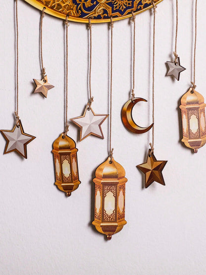 crescent moon lantern wall hanging styled in a room, photo 6