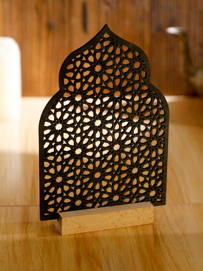 geometric lattice arch tabletop decor styled in a room, photo 9