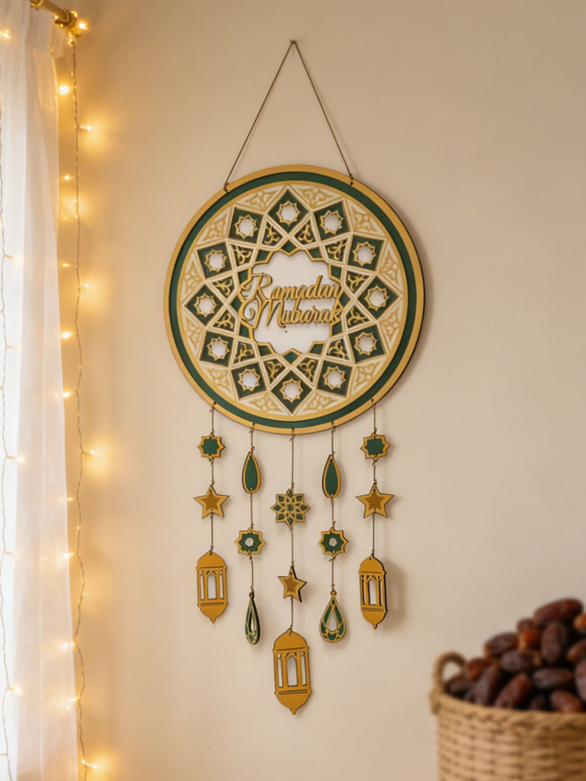 Ramadan Mubarak wall hanging styled in a room, photo 8