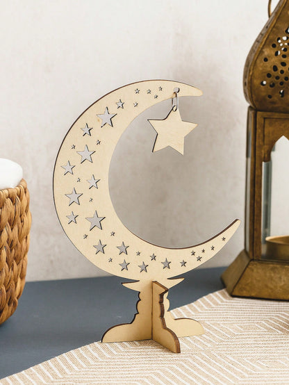 crescent moon tabletop decor with hanging star styled in a room, photo 9