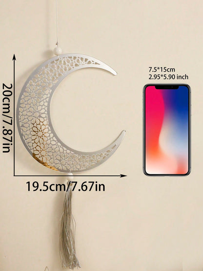 crescent moon and star tassel wall decor size and details, photo 10