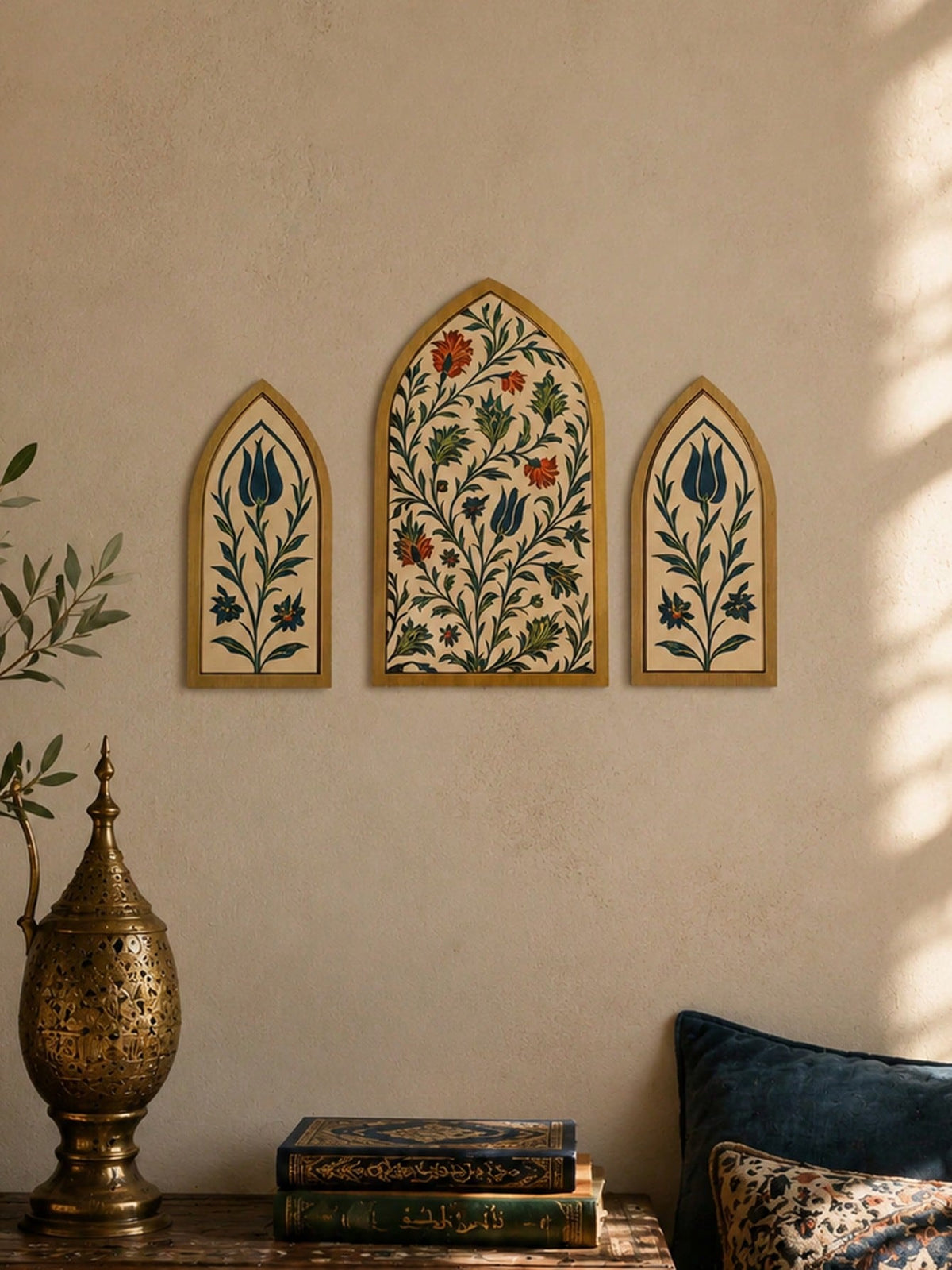 floral Islamic arch wall art