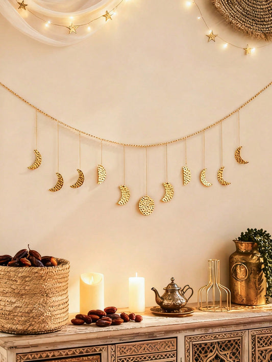 gold moon phase garland