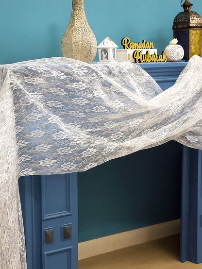 floral lace sheer table runner