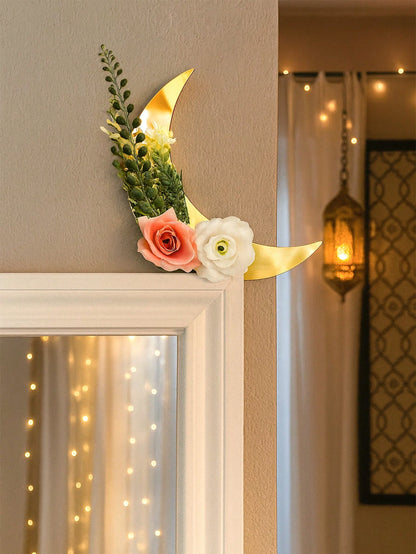 floral crescent moon door corner decor