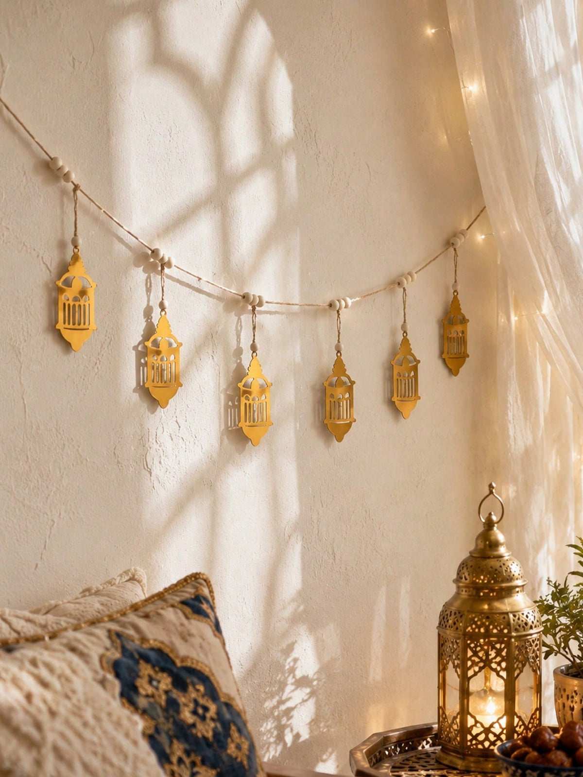 gold filigree lantern garland
