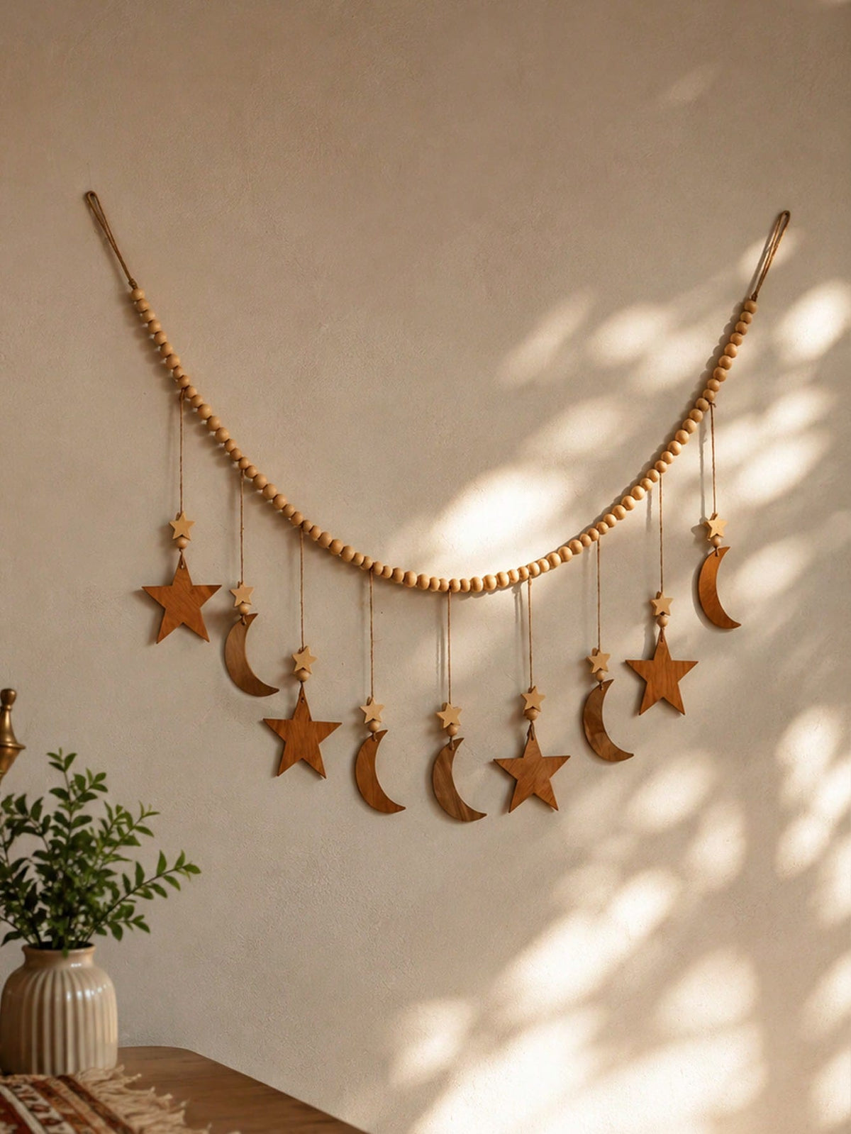 moon and star beaded garland