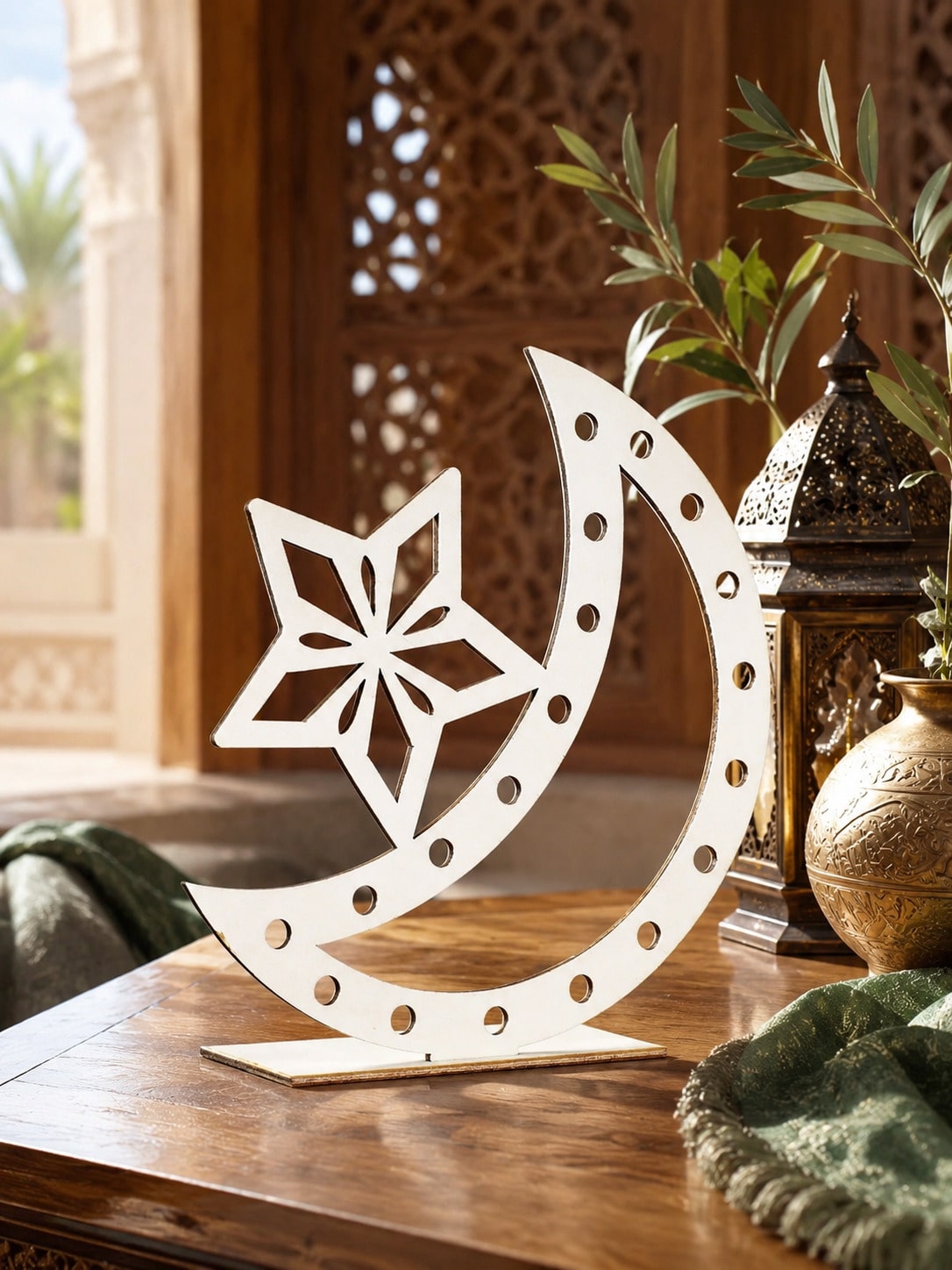 crescent moon and star tabletop decor