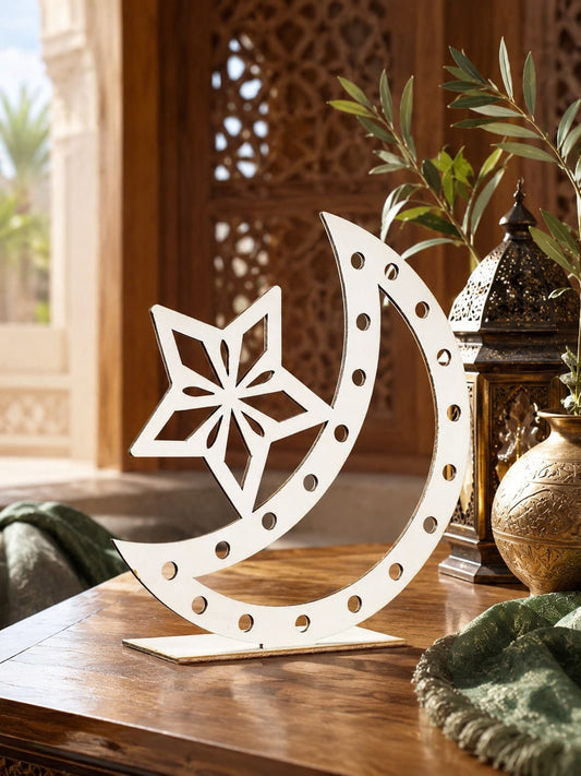 crescent moon and star tabletop decor