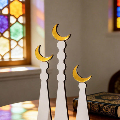 minaret and crescent tabletop silhouettes styled in a room, photo 2