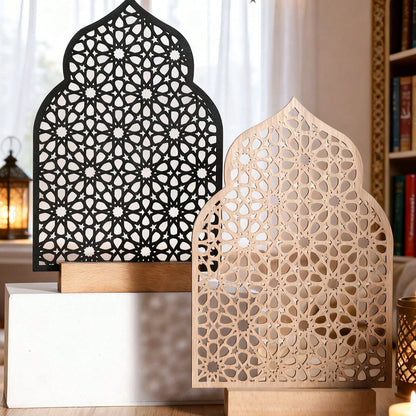 geometric lattice arch tabletop decor styled in a room, photo 2