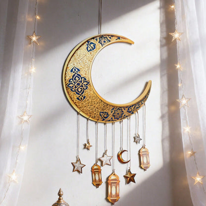 crescent moon lantern wall hanging size and details, photo 9