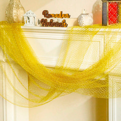 glitter sheer table runner styled in a room, photo 2