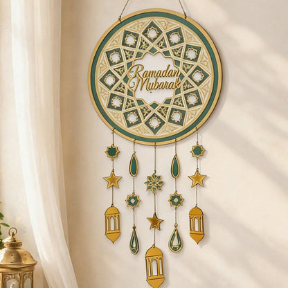 Ramadan Mubarak wall hanging styled in a room, photo 2