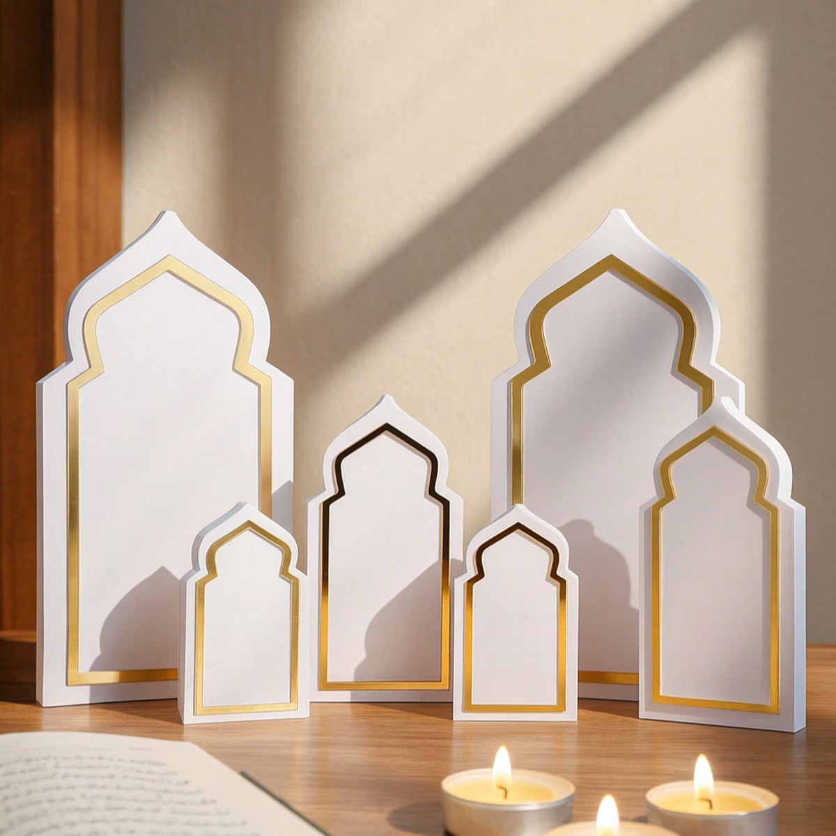 Islamic arch tabletop decor set styled in a room, photo 2