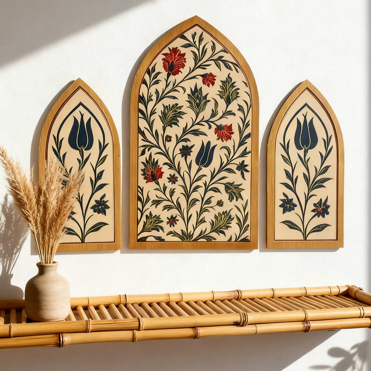 floral Islamic arch wall art styled in a room, photo 2