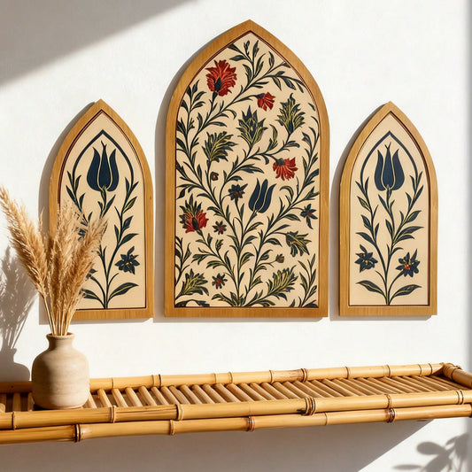 floral Islamic arch wall art styled in a room, photo 2