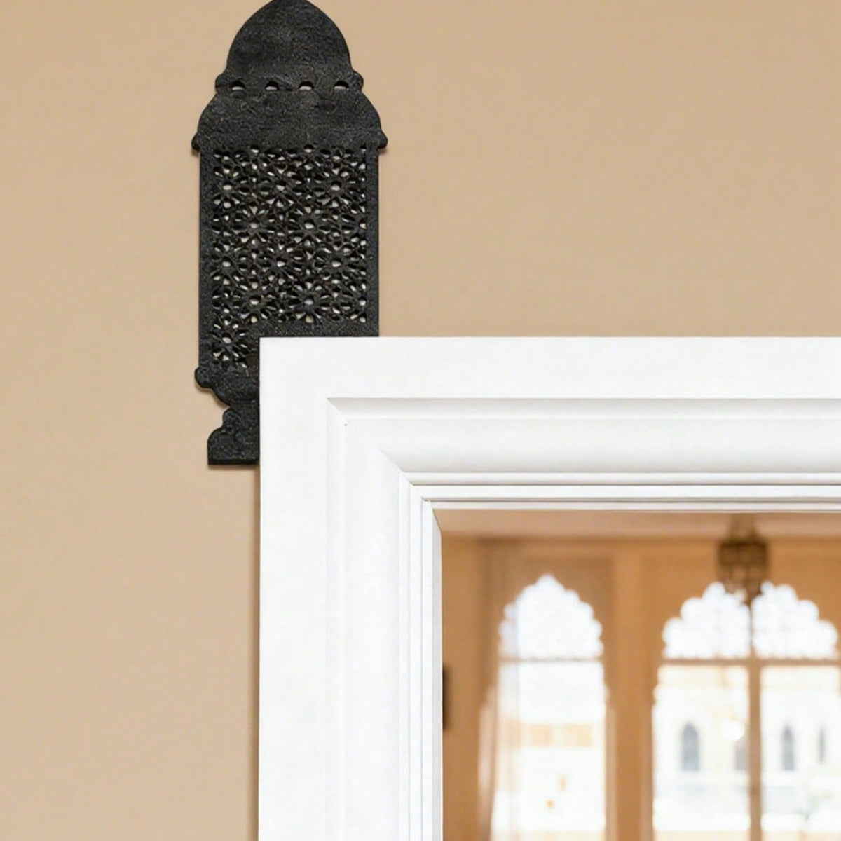 lantern door frame corner decor styled in a room, photo 2