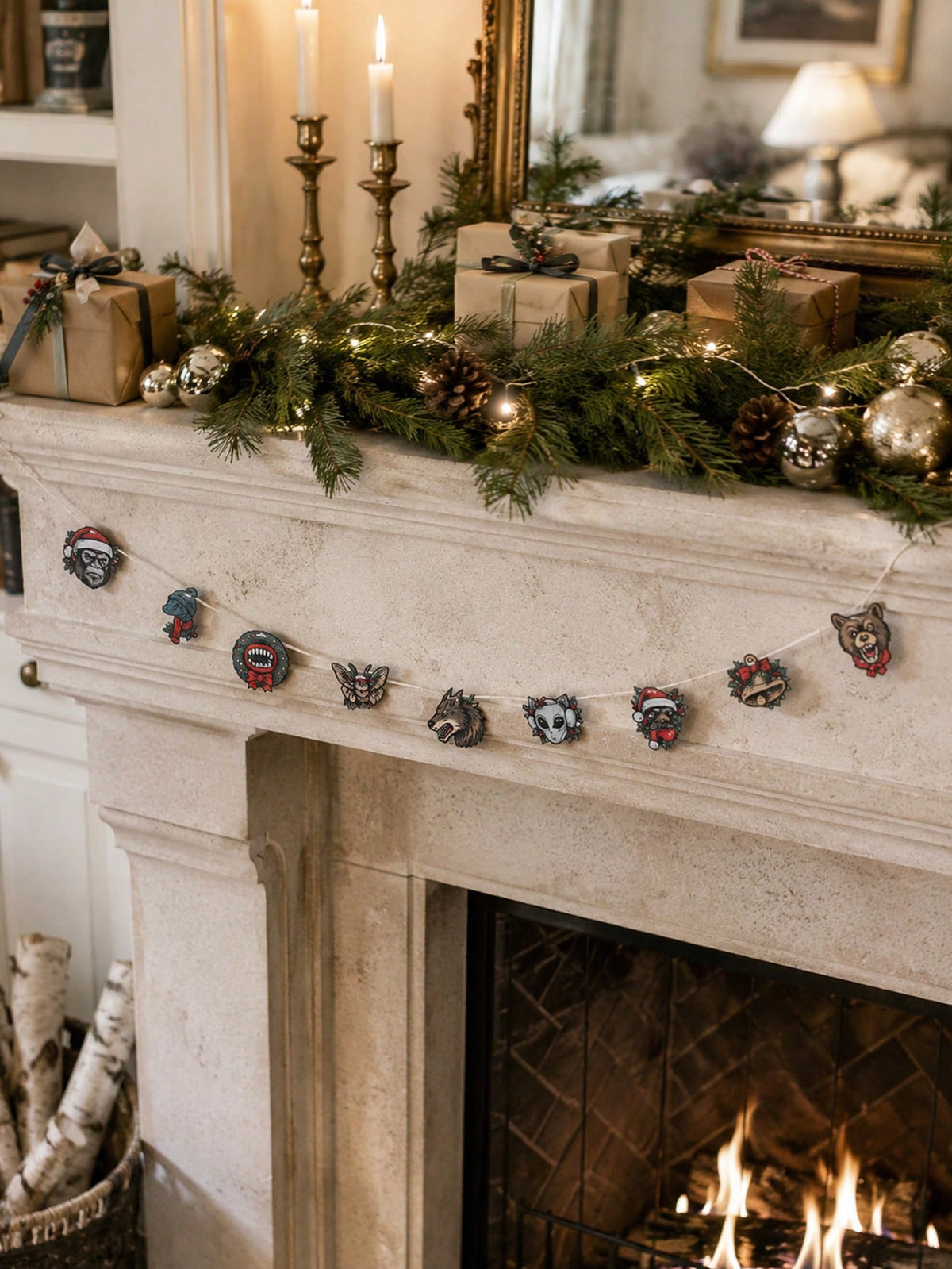 werewolf monster Christmas garland - main photo