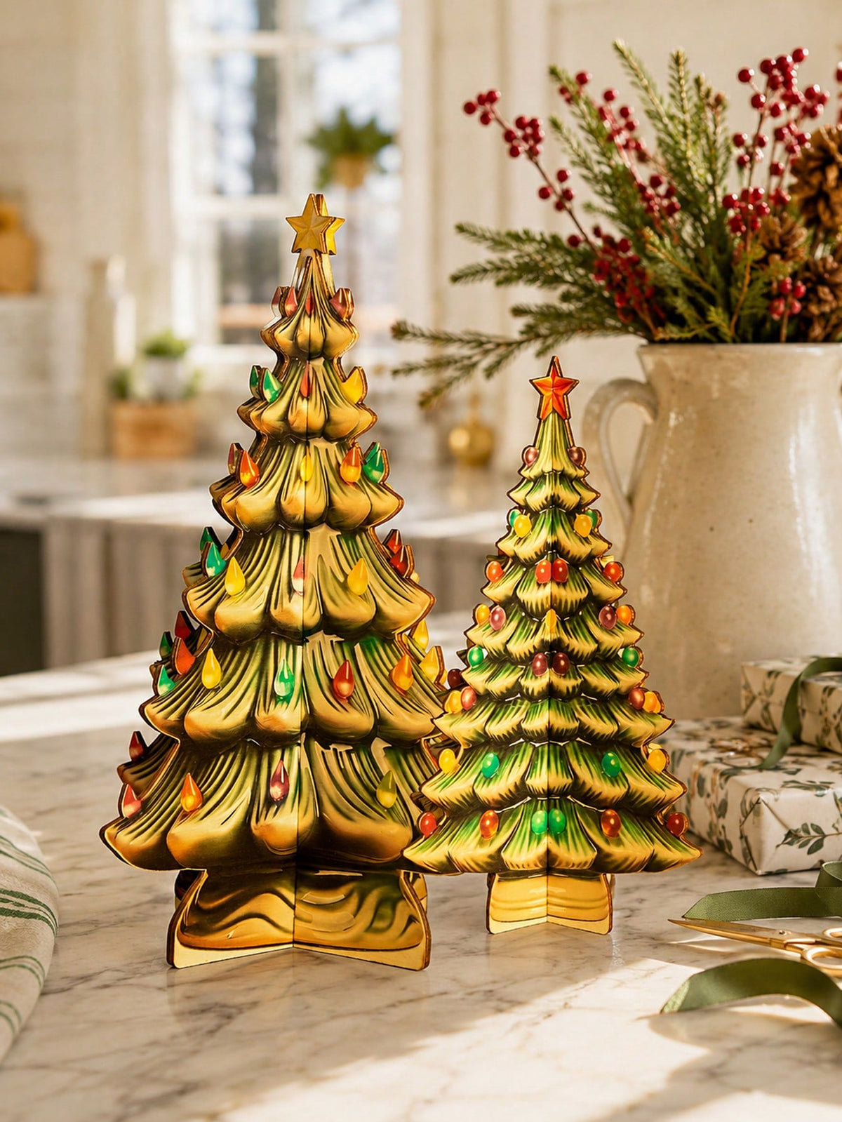 vintage ceramic look Christmas tree - main photo