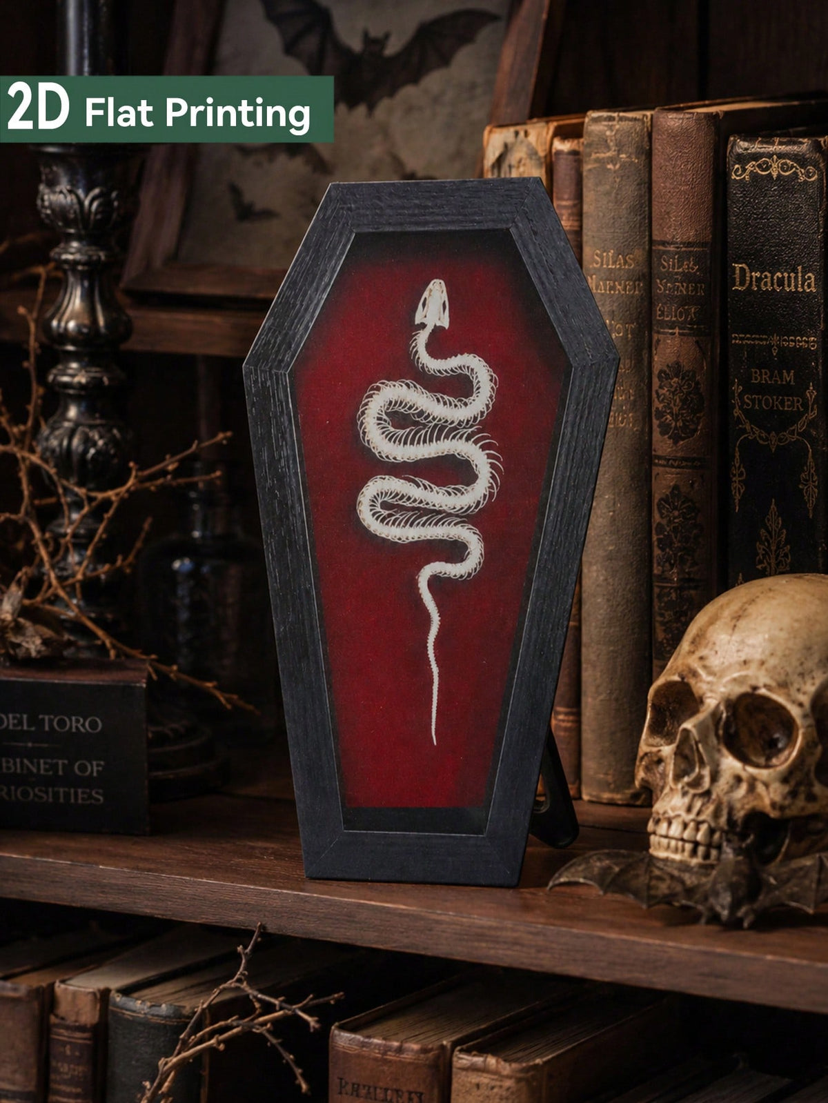 gothic snake coffin tabletop sign - main photo