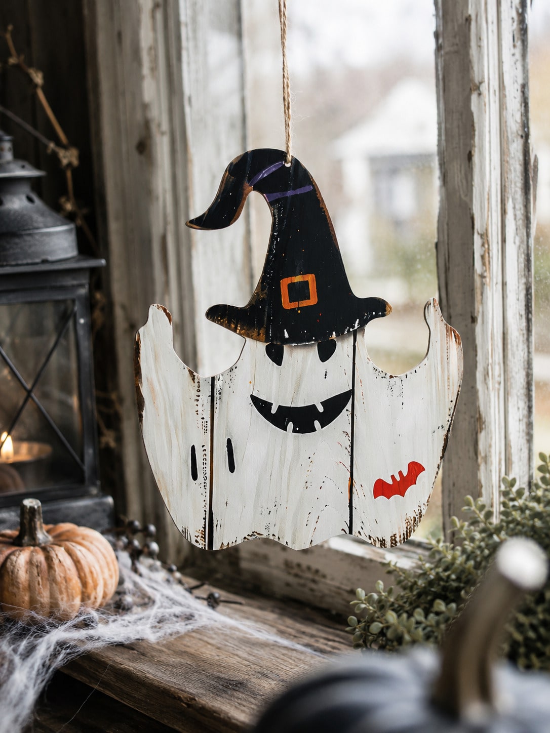 witch hat ghost hanging sign - main photo