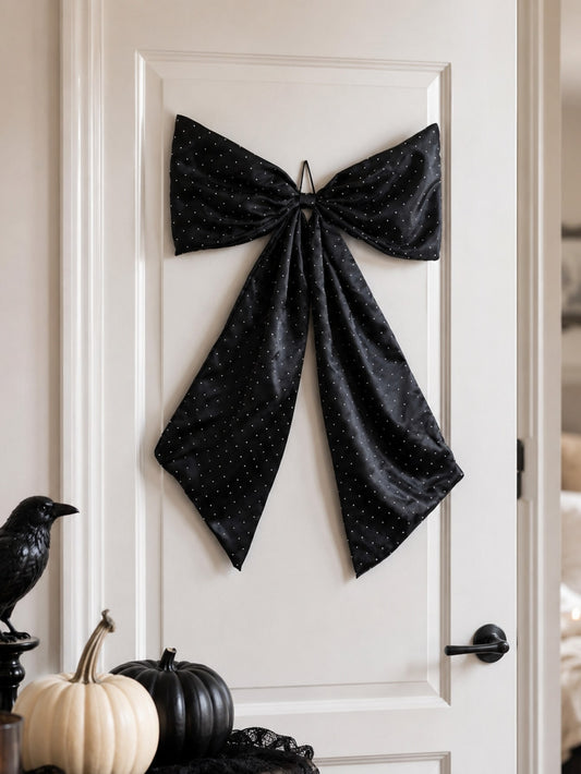 large black glitter bow - main photo